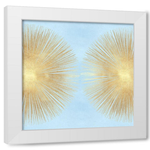 Sunburst Gold on Light Blue II White Modern Wood Framed Art Print by Young, Abby
