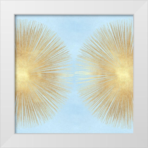 Sunburst Gold on Light Blue II White Modern Wood Framed Art Print by Young, Abby