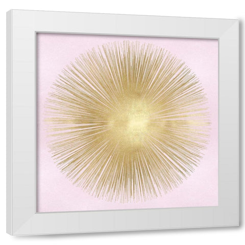 Sunburst Gold on Pink Blush I White Modern Wood Framed Art Print by Young, Abby