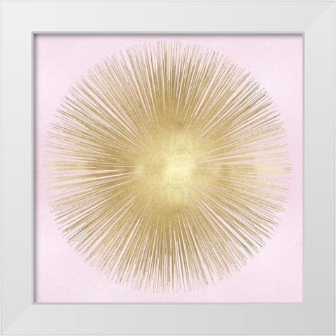 Sunburst Gold on Pink Blush I White Modern Wood Framed Art Print by Young, Abby