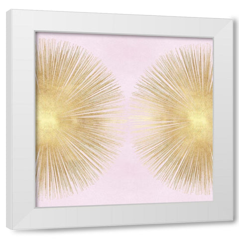 Sunburst Gold on Pink Blush II White Modern Wood Framed Art Print by Young, Abby