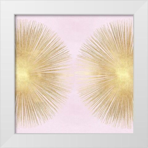 Sunburst Gold on Pink Blush II White Modern Wood Framed Art Print by Young, Abby
