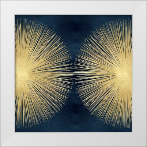 Sunburst Gold on Blue II White Modern Wood Framed Art Print by Young, Abby