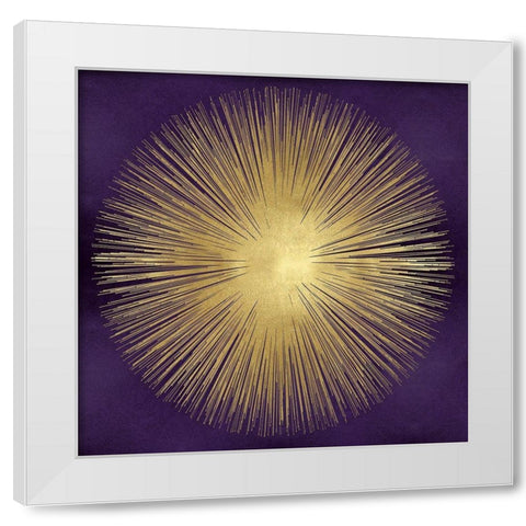 Sunburst Gold on Purple I White Modern Wood Framed Art Print by Young, Abby