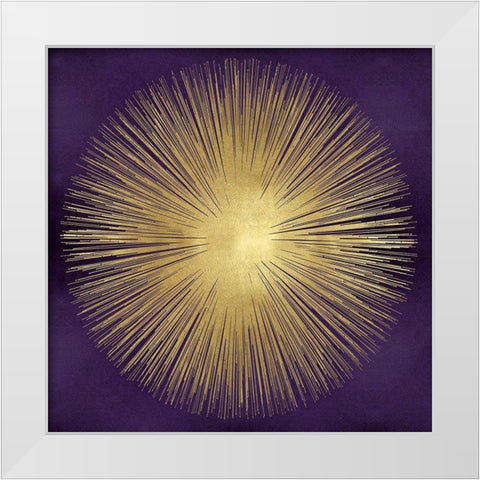 Sunburst Gold on Purple I White Modern Wood Framed Art Print by Young, Abby