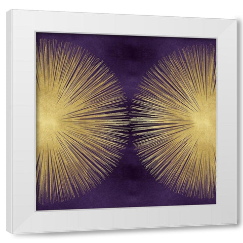 Sunburst Gold on Purple II White Modern Wood Framed Art Print by Young, Abby