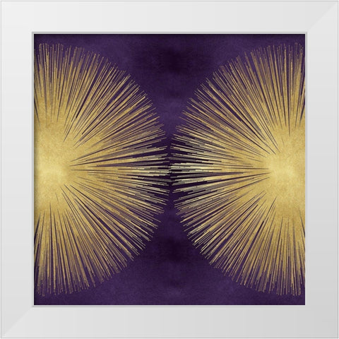 Sunburst Gold on Purple II White Modern Wood Framed Art Print by Young, Abby