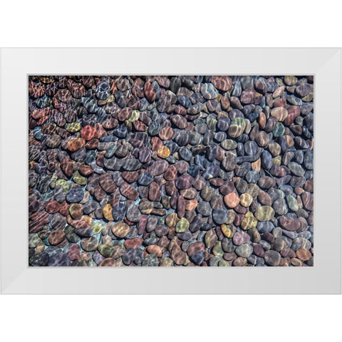 Colorful Stones I White Modern Wood Framed Art Print by Markoff, Barbara