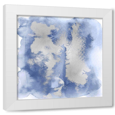 Blue Mist with Silver II White Modern Wood Framed Art Print by Riley, Bella