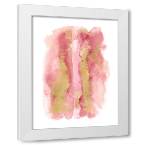 Blush Mist with Gold I White Modern Wood Framed Art Print by Riley, Bella