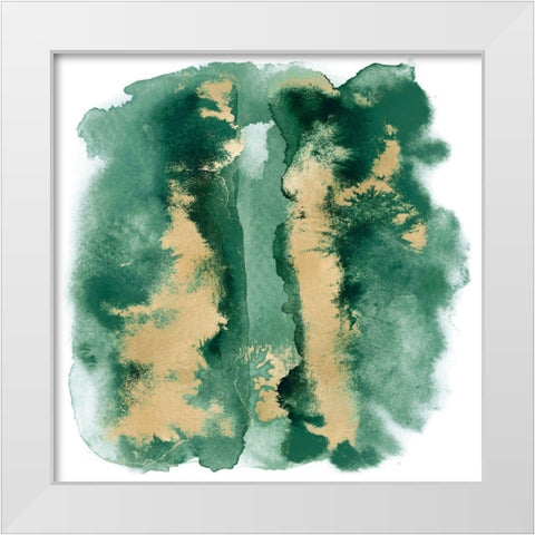 Emerald Mist with Gold I White Modern Wood Framed Art Print by Riley, Bella