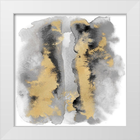Gray Mist with Gold I White Modern Wood Framed Art Print by Riley, Bella