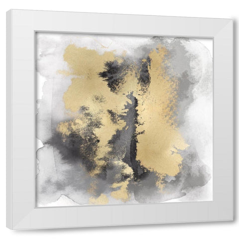 Gray Mist with Gold II White Modern Wood Framed Art Print by Riley, Bella