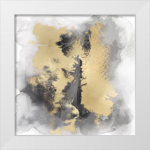 Gray Mist with Gold II White Modern Wood Framed Art Print by Riley, Bella