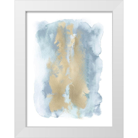 Soft Blue Mist With Gold II White Modern Wood Framed Art Print by Riley, Bella