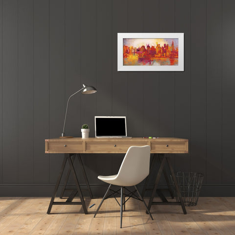 Abstract New York City White Modern Wood Framed Art Print by Carter, Brian