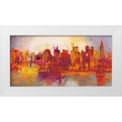 Abstract New York City White Modern Wood Framed Art Print by Carter, Brian