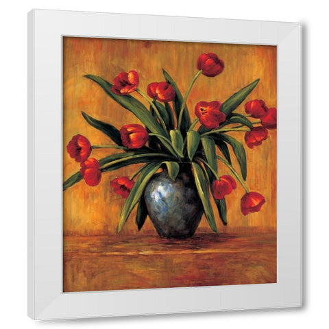 Red Tulips White Modern Wood Framed Art Print by Francis, Brian
