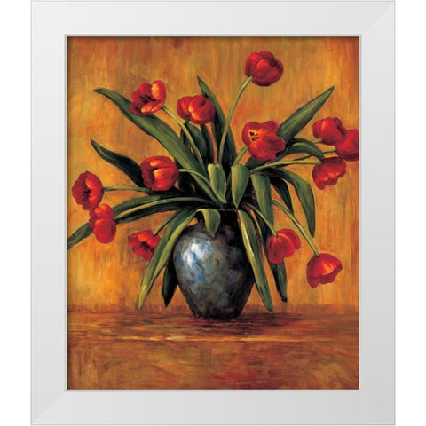 Red Tulips White Modern Wood Framed Art Print by Francis, Brian