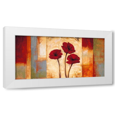 Poppies in Rhythm I White Modern Wood Framed Art Print by Francis, Brian