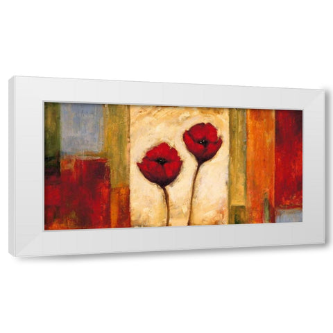 Poppies in Rhythm II White Modern Wood Framed Art Print by Francis, Brian