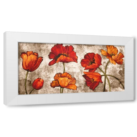 Poppy Paradise White Modern Wood Framed Art Print by Francis, Brian