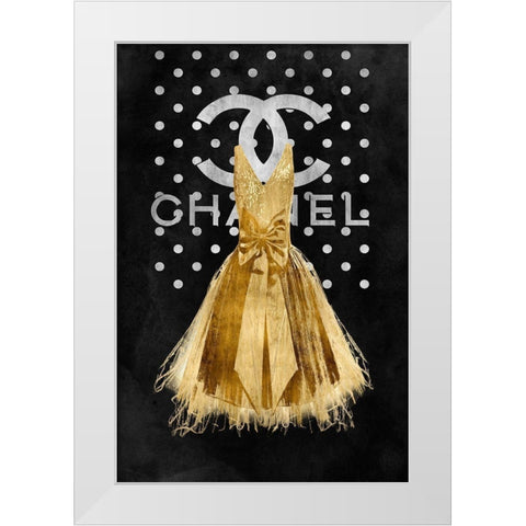Fashion Dress Gold White Modern Wood Framed Art Print by Blake, Madeline