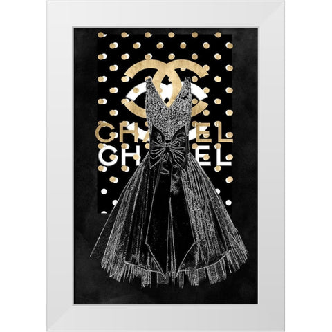 Fashion Dress Black White Modern Wood Framed Art Print by Blake, Madeline