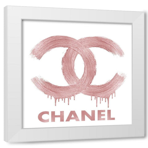 Fashion Logo Pink Blush White Modern Wood Framed Art Print by Blake, Madeline