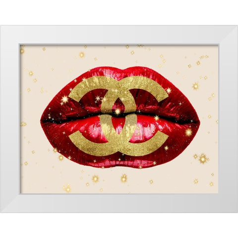 Fashion Lips Red I White Modern Wood Framed Art Print by Blake, Madeline