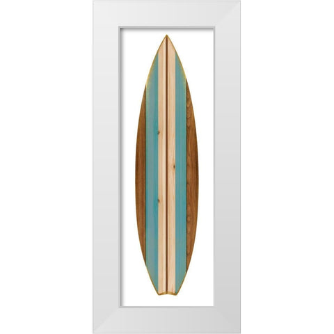 Surfboard II White Modern Wood Framed Art Print by Blake, Madeline