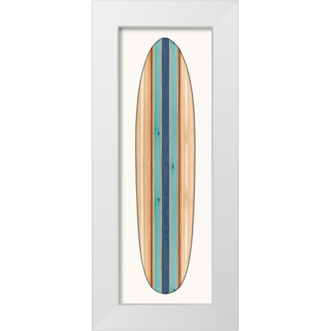 Vintage Surfboard II White Modern Wood Framed Art Print by Blake, Madeline