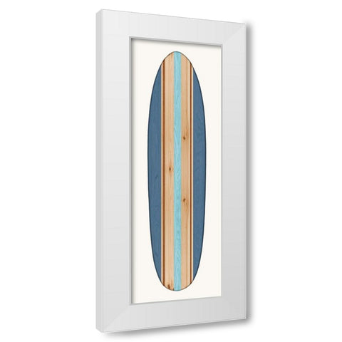 Vintage Surfboard III White Modern Wood Framed Art Print by Blake, Madeline