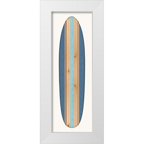 Vintage Surfboard III White Modern Wood Framed Art Print by Blake, Madeline
