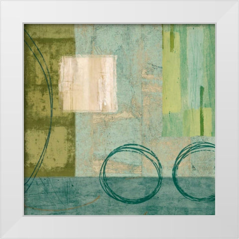 Aquamarine I White Modern Wood Framed Art Print by Nelson, Brent