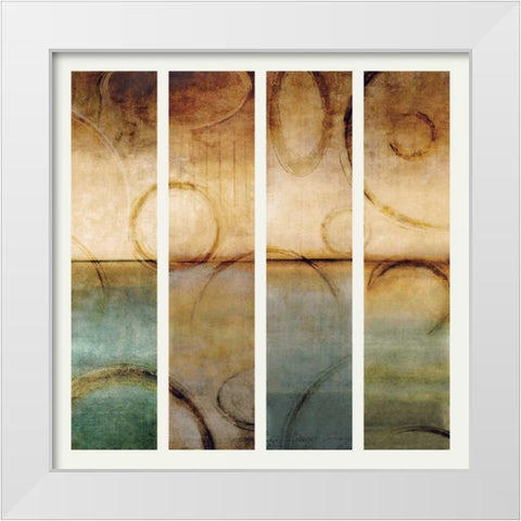 Horizons II White Modern Wood Framed Art Print by Nelson, Brent