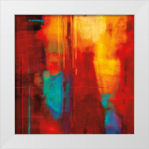 Red Zone I White Modern Wood Framed Art Print by Nelson, Brent