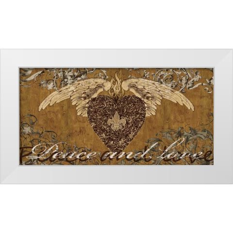 Peace and Love White Modern Wood Framed Art Print by Glover, Brandon