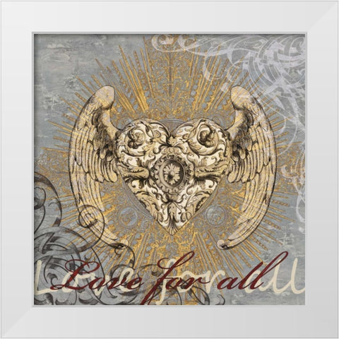 Love for All White Modern Wood Framed Art Print by Glover, Brandon