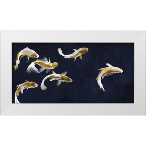 Koi Pond White Modern Wood Framed Art Print by Blake, Madeline