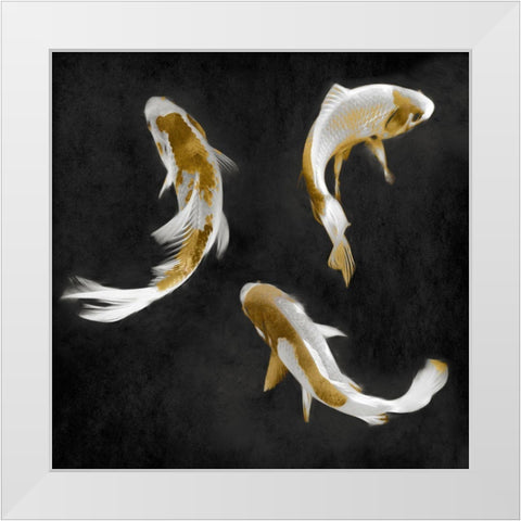 Koi Gold on Black I White Modern Wood Framed Art Print by Blake, Madeline