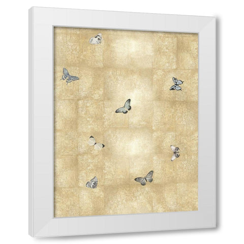 Butterflies in Flight I White Modern Wood Framed Art Print by Blake, Madeline