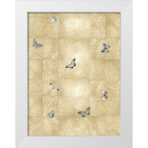 Butterflies in Flight I White Modern Wood Framed Art Print by Blake, Madeline