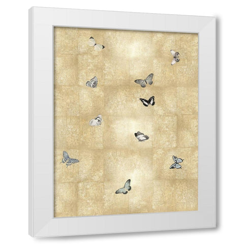 Butterflies in Flight II White Modern Wood Framed Art Print by Blake, Madeline