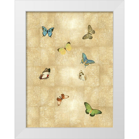 Butterflies on Gold II White Modern Wood Framed Art Print by Blake, Madeline