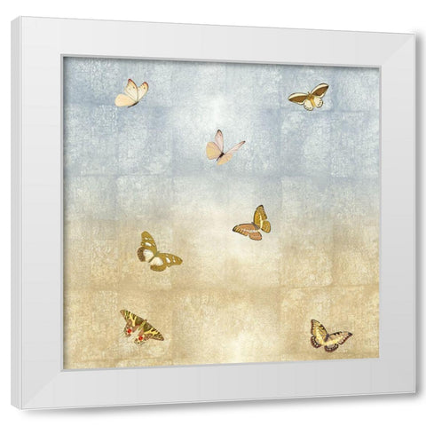 Butterflies I White Modern Wood Framed Art Print by Blake, Madeline