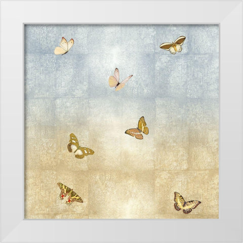 Butterflies I White Modern Wood Framed Art Print by Blake, Madeline