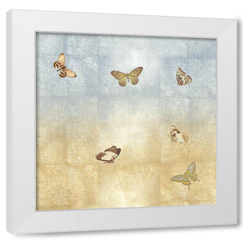 Butterflies II White Modern Wood Framed Art Print by Blake, Madeline