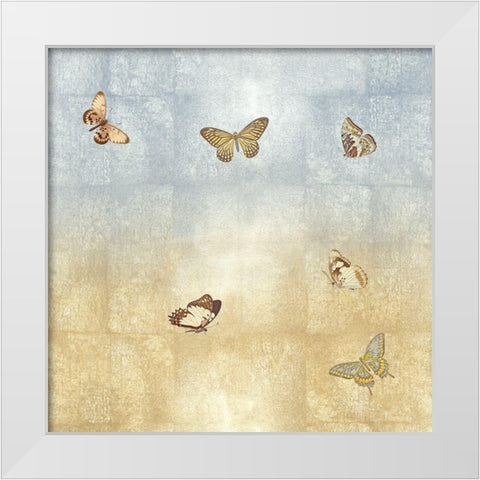 Butterflies II White Modern Wood Framed Art Print by Blake, Madeline