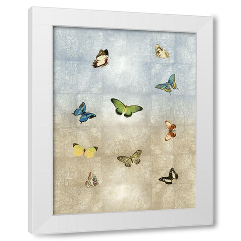 Butterflies Meet Up I White Modern Wood Framed Art Print by Blake, Madeline